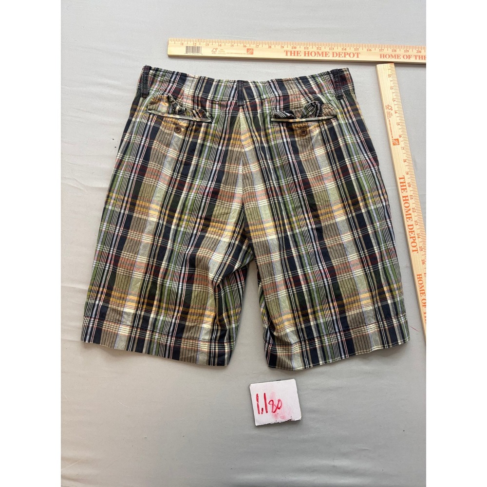 Polo Ralph Lauren Mens Plaid Cotton Shorts Green Tan Multi Color Size 32 - Picture 5 of 5